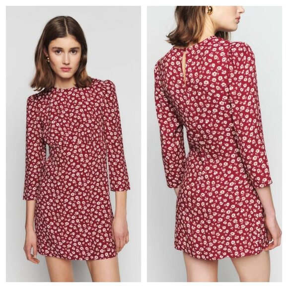 Reformation Dresses & Skirts - Reformation Red Sheath Mini Dress with Peter Pan Collar
